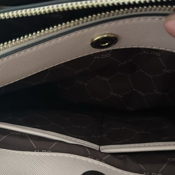 Aldo Pink Vegan Leather Elegant Satchel Handbag Crossbody Purse with Scarf NWOT - Picture 14 of 16